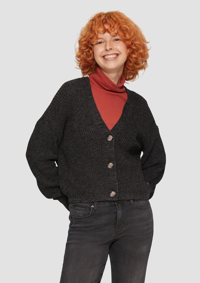 Q/S designed by - Cardigan - Maat XL - Vrouwen - 99W0 GREY/BLACK -