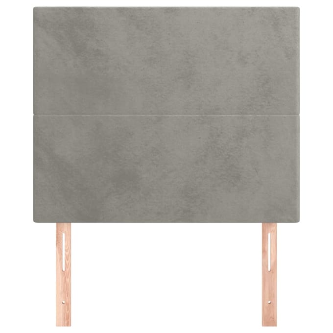 vidaXL - Hoofdbord - lichtgrijs - 100x5x118/128 - cm - fluweel