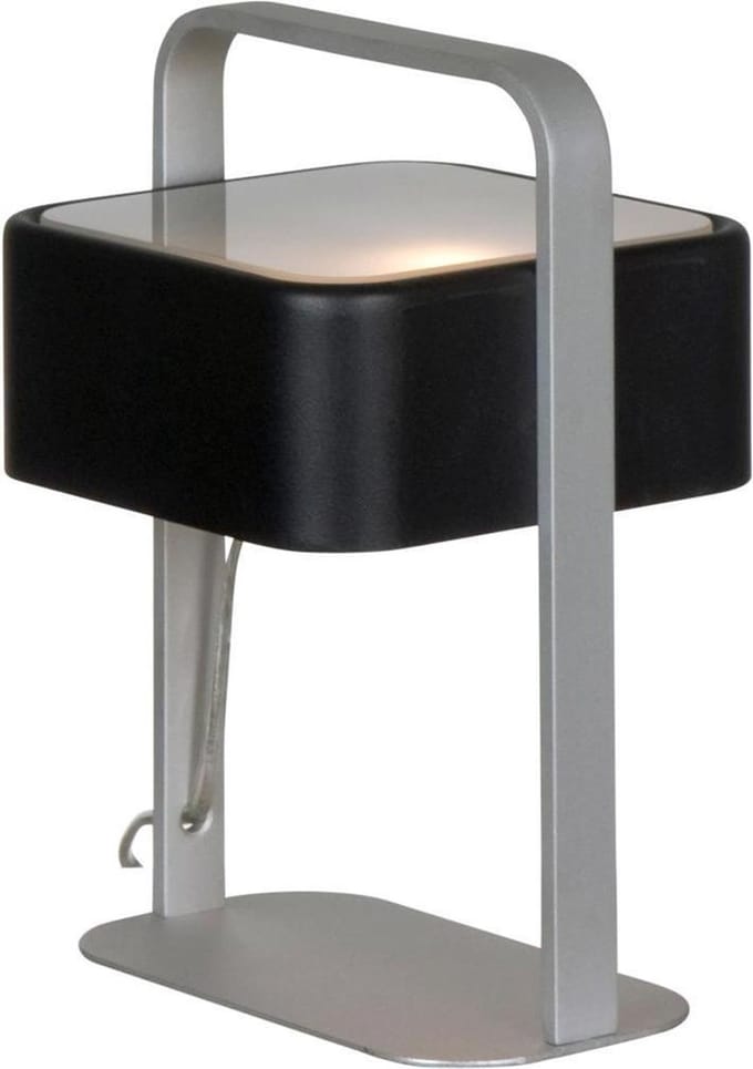 Tafellamp Quadro - aluminium / zwart - 60w E27