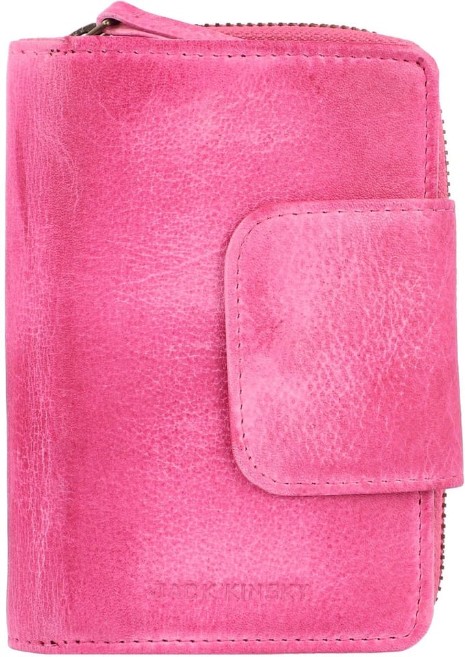 Jack Kinsky Nassau 511 Portemonnee RFID Leer 10 cm - Dames - Staand formaat - pink
