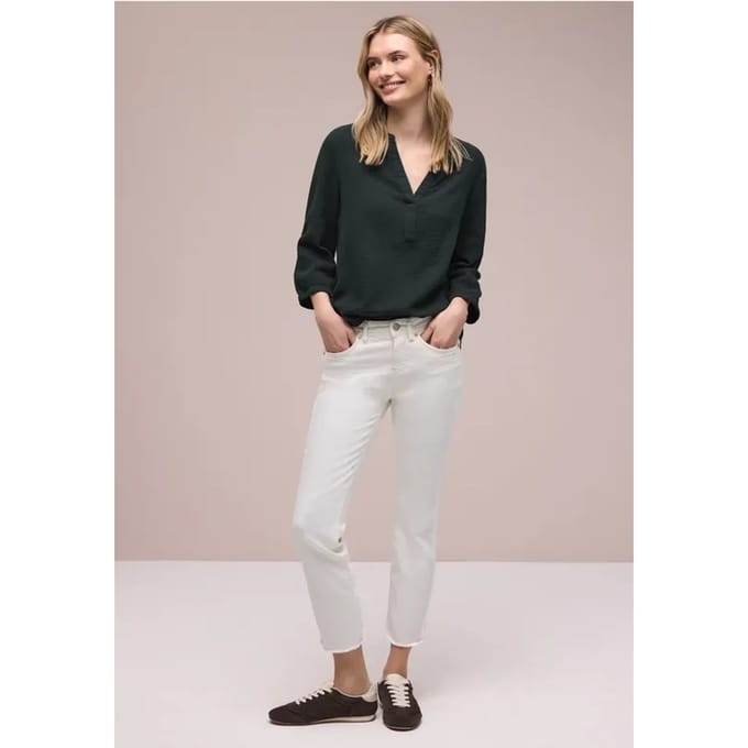 3/4-mouwen blouse in mousseline kwaliteit
