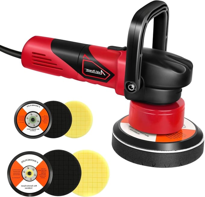 Polijstmachine Dubbele Actie - Schuurmachine Auto - Auto Glans Herstellen - Variabele Snelheid - 12.7 en 15.2 cm - Rood