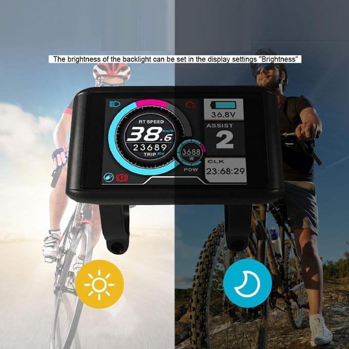 Elektrische Fiets Ombouwset 26A 3 Modi Controller UKC1 Display Paneel 108 2 Duimgas F 8C gray