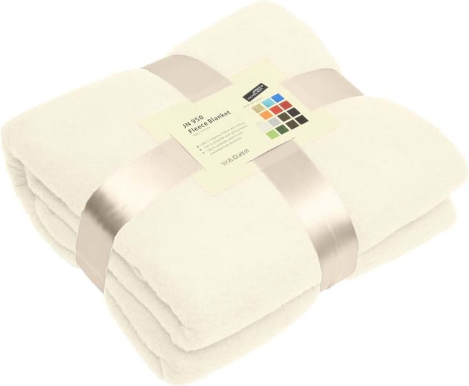 James & Nicholson Fleece Plaid Off White 170 x 130 cm