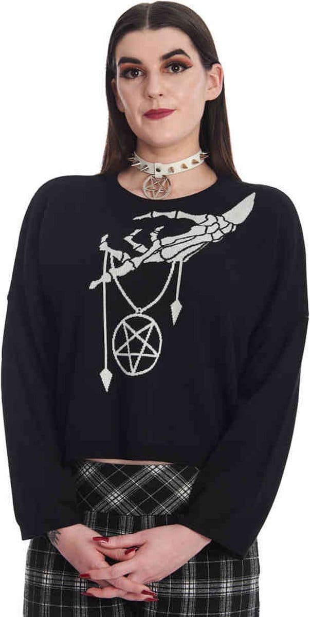 Banned - Night Whisper Pentagram Gebreide trui - XL - Zwart