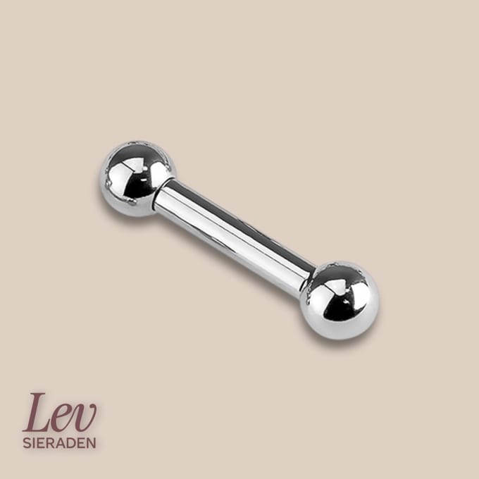 Lev Sieraden - Chirurgisch stalen Micro barbell piercing - 0.8mm dik met 5 mm balletjes - Wenkbrauw piercing