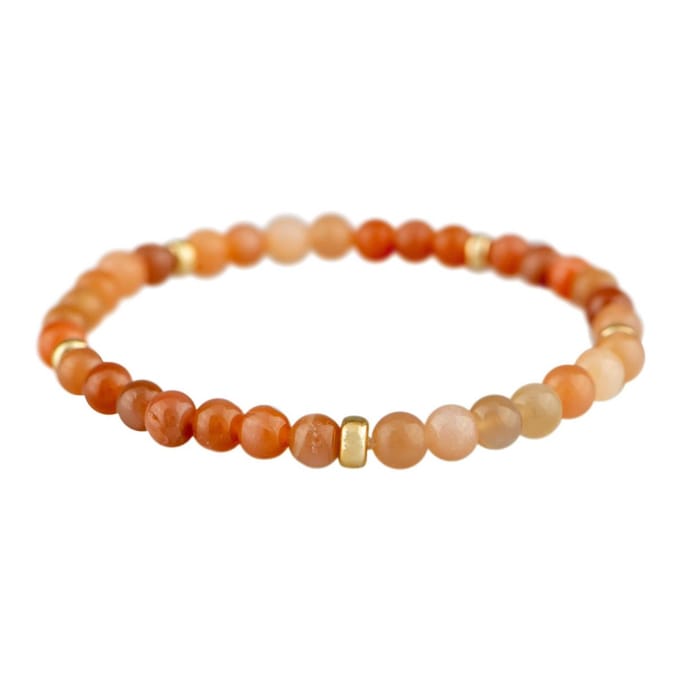 Edelsteen armband: Maansteen & 14kt goud