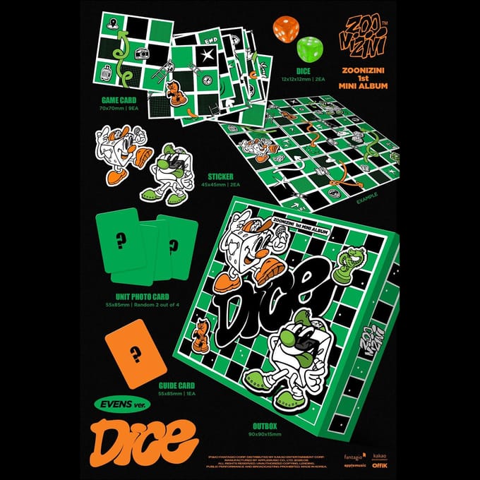 ZOONIZINI (ASTRO) - DOBBELSTEEN (KANSEN ver. / EVENS ver.) META 1e Mini-album EVENS ver. (CD X) black