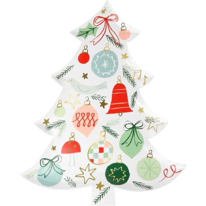 Meri meri kerst - bordjes papier festive tree à 8 stuks