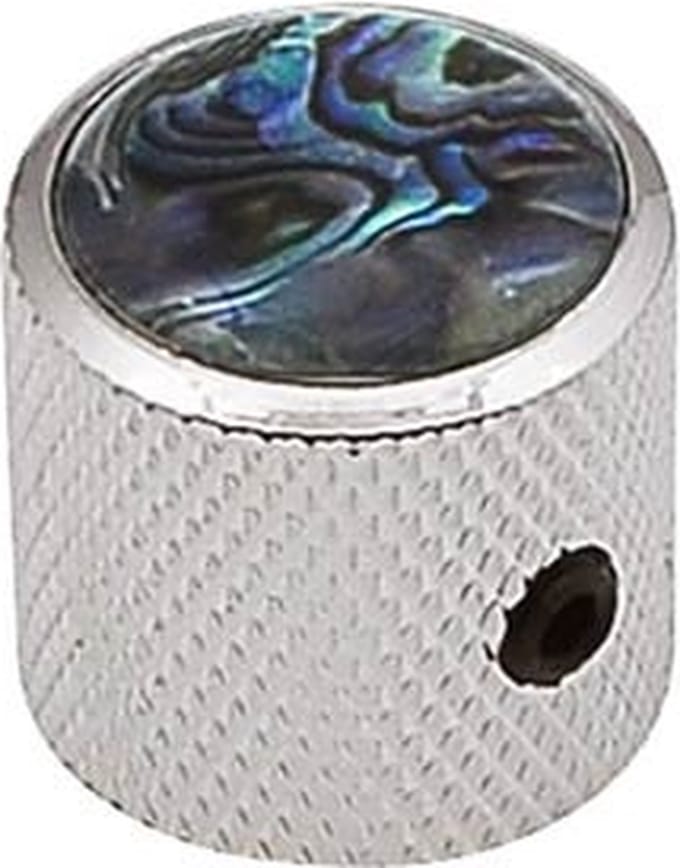 Boston KN-237 Dome Knop met Abalone Inleg - 18x18mm, Chroomafwerking