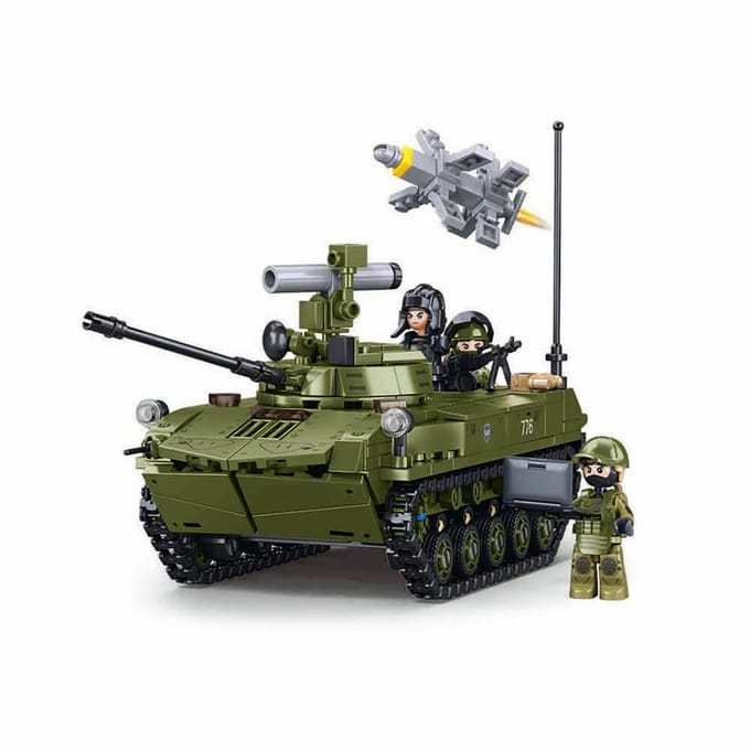 Sluban ModelBricks Army BMD‑2S Recon Tank – 2in1 bouwset – Constructiespeelgoed – 530 bouwstenen – M38‑B1250 – vanaf 8 jaar