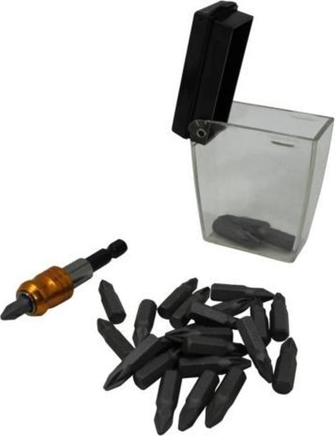Hofftech Bitset gehard S2 - 25 stuks - quick release bithouder - chroom vanadium staal - 25 mm