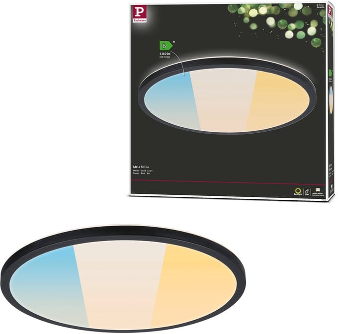 LED-paneel Atria Shine White Select IP44 rond 398 mm 20,8W 2800lm White Select Zwart