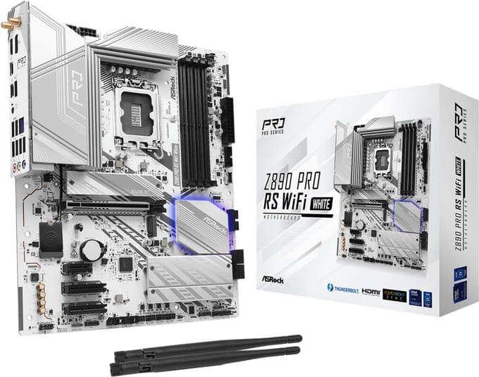 ASRock Z890 Pro RS WiFi White Moederbord Socket Intel LGA 1851 Vormfactor ATX Moederbord chipset Intel® Z890