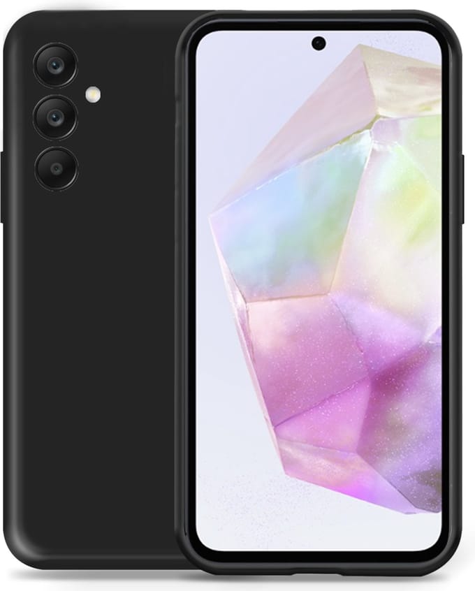 Hoesje geschikt voor Samsung Galaxy A35 - Liquid Back Case Cover Zwart