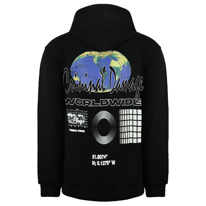 Criminal Damage Worldwide Heren Zwarte Hoodie