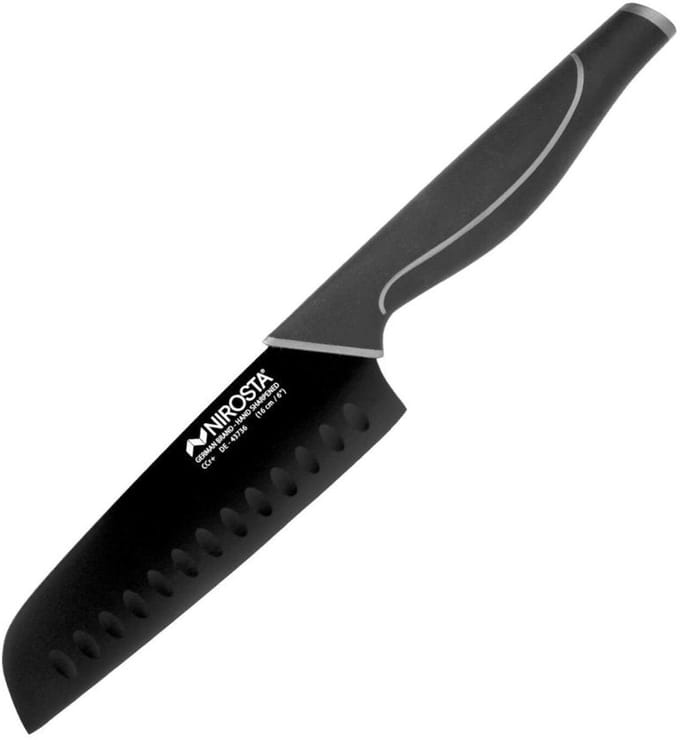 Keukenmes Santoku lemmet van 16 cm Nirosta Black Edition