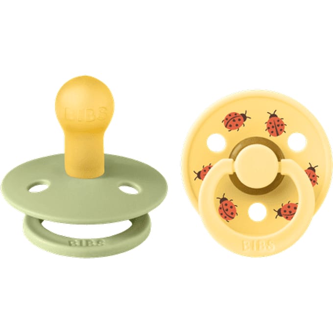 BIBS Colour Fopspeen - 0-6 mnd - 2-pack - Rond - Sage/Pale Butter