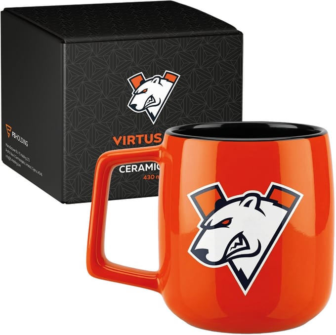 Virtus.pro - Keramische Mok - Logo, Oranje 430 ml