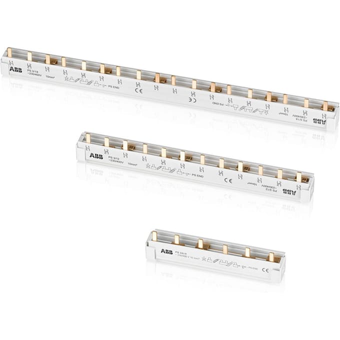 2CDL230001R1012 ABB STOTZ-KONTAKT faserail PS3/12 3-fasig 12 modules Phase busbar Aantal rijen 3 Meerdere kleuren 3-polig 10 mm² 1 stuk(s)