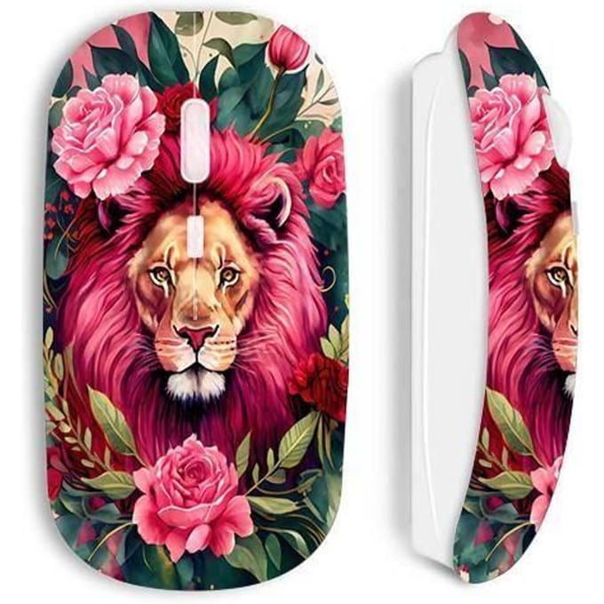 Draadloze muis - Maniacase - Leeuwenkop - Bloemenontwerp - Optisch - USB