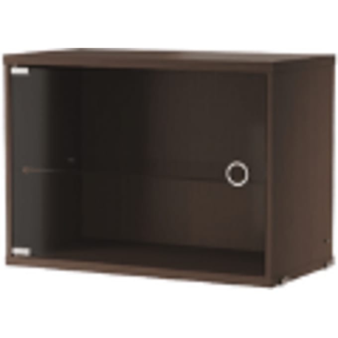 String Furniture Vitrinekast met glazen deur - donkerbruin eiken