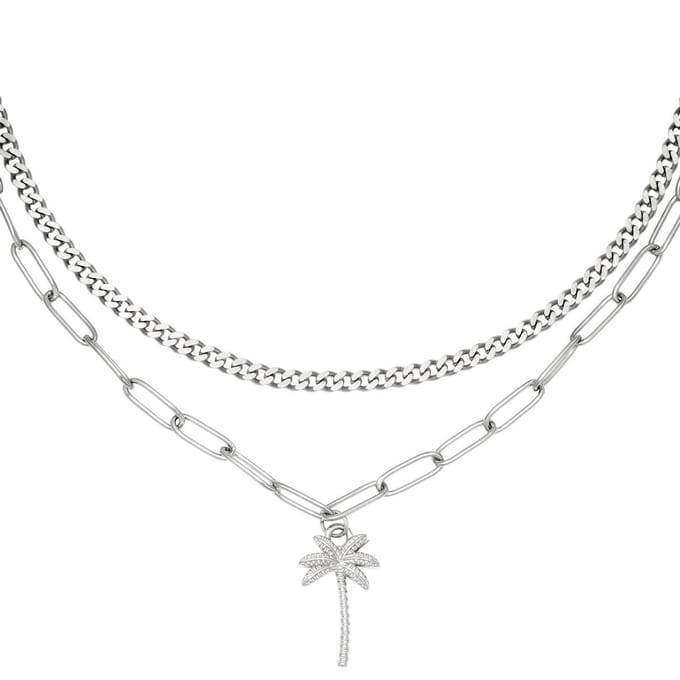 Ketting Palm Beach - Ketting Zilver - Yehwang - Palmboom