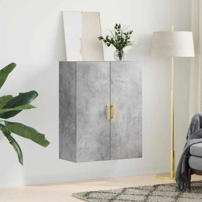 vidaXL - Wandkast - 69,5x34x90 - cm - betongrijs