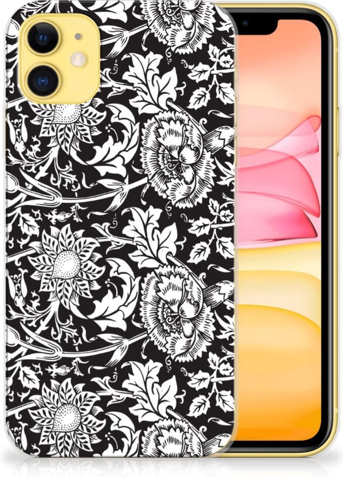 Apple iPhone 11 TPU Case Black Flowers