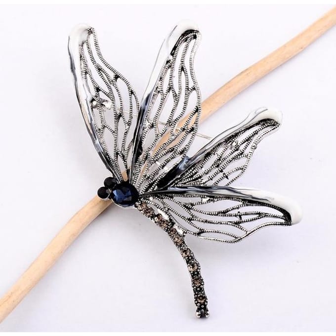 Gevleugelde Libel High-End Strass Exquise Broche Populaire Kledingaccessoires wit