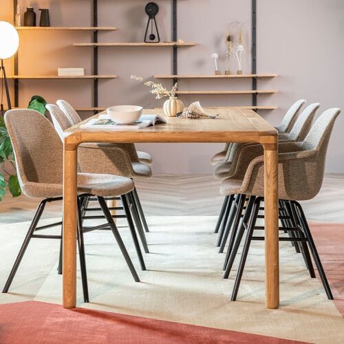 Eettafel eiken modern design 180x90 cm 180x90cm Zuiver Storm