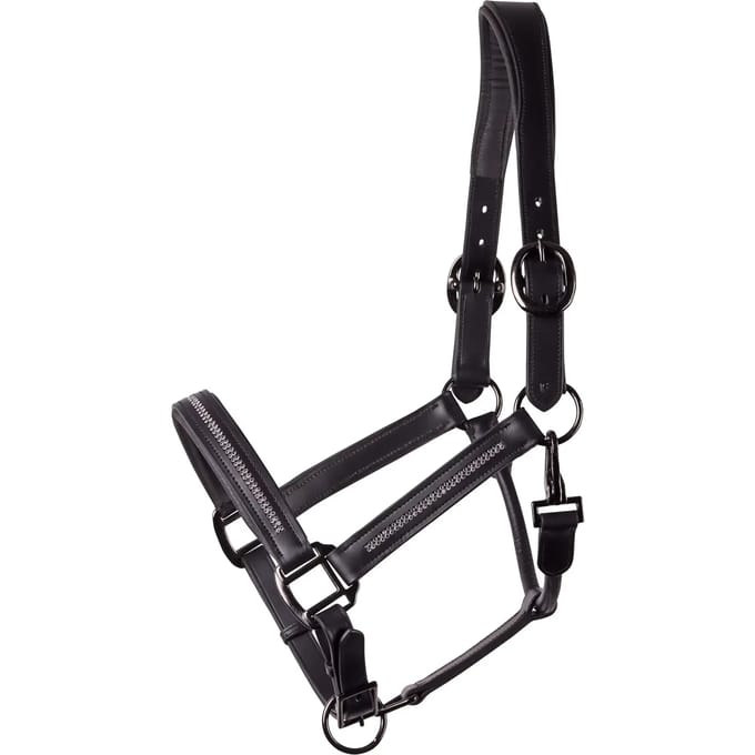 HARRY'S HORSE HALSTER LEDER METALLIC Zwart-donkergrijs
