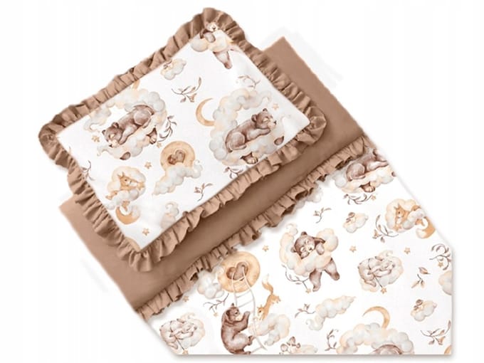 Luxe Katoenen Kinderledikant Dekbedovertrek 90x120 met Ruches