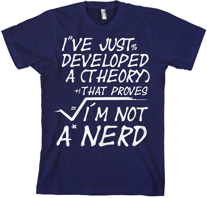 Hybris T-shirt ‘A Theory I'm Not A Nerd’ SH-1-15370-H18-17