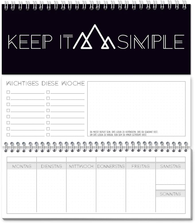 Tafelkalender Weekplanner - Agenda Dagelijks - Bureau Organizer - Zonder Vaste Datum - DIN A5