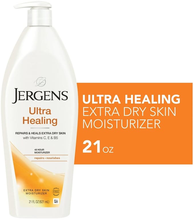 Jergens Ultra Healing Hand and Body Lotion, Dry Skin Moisturizer, Vitamins C, E, B5, 621 mL