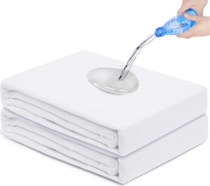 SET: 2x waterdichte molton - 90x200 cm - 25 cm hoog - Wit