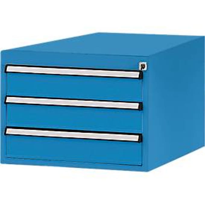 Manuflex onderbouw met schuifladen, voor D 800 mm, lichtblauw