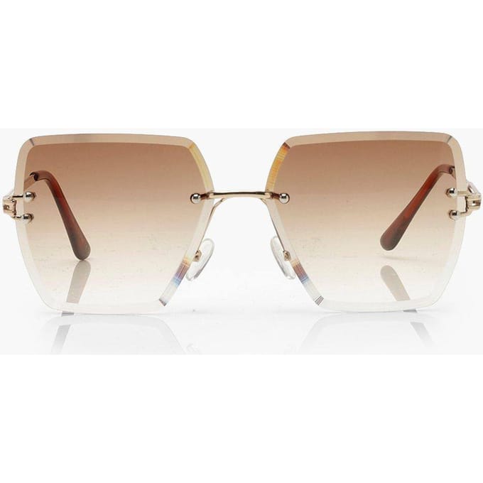 boohoo Dames Square Bruine Lens Oversized Zonnebril
