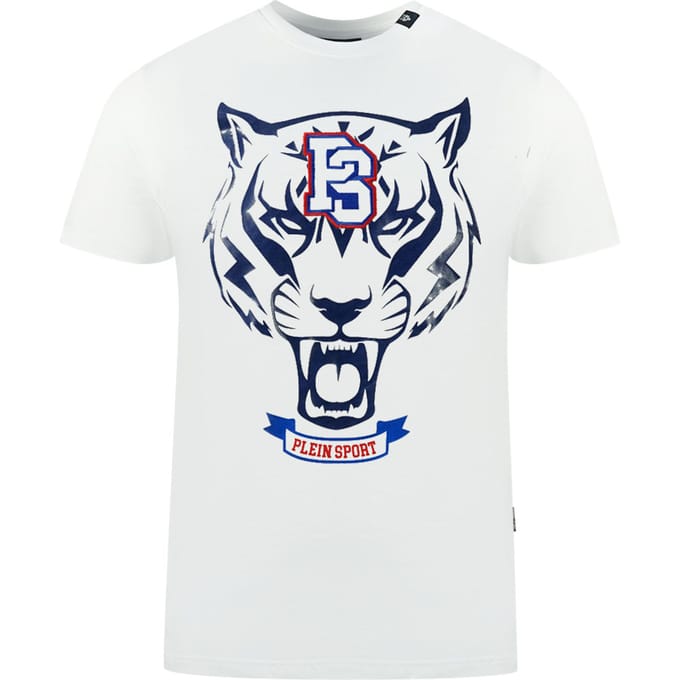 Plein Sport PS Tiger Logo Witte T-Shirt