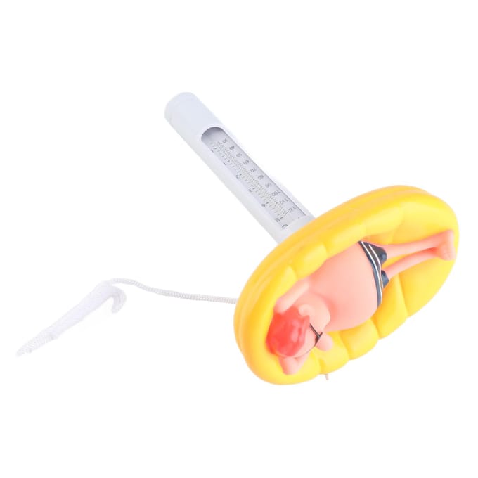 Grappige Cartoon Drijvende Zwembadthermometer voor Buiten Binnen Zwembaden Spa Vijver yellow