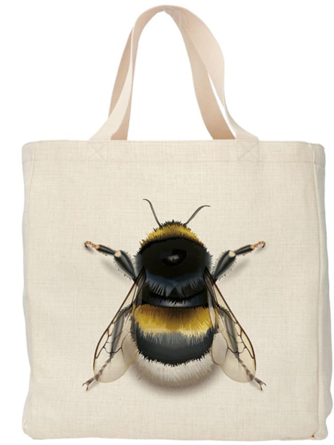 Shopper - Tas - Design - Insect - Hommel - Linnen - Kleurvast
