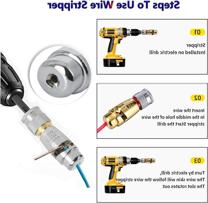 Draad Stripper Tool - Twisting Tool - Elektricien Werk - Automatische Stripping - 3 Stuks - Zilver