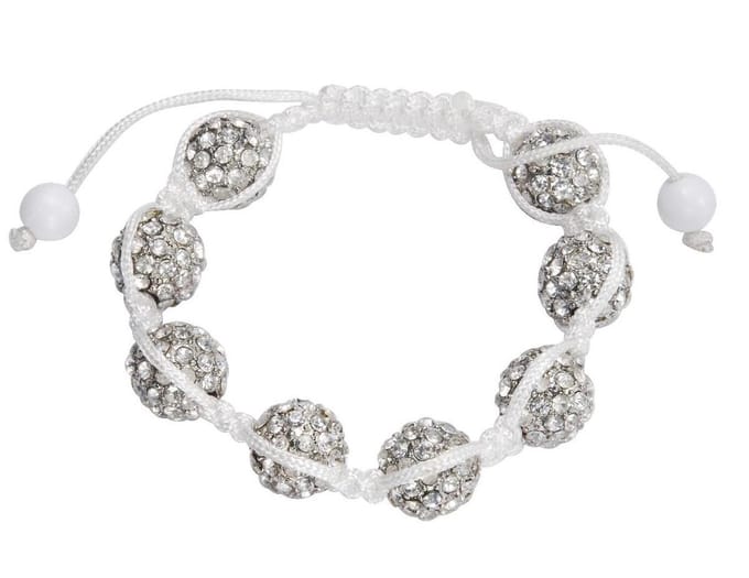 Behave Geknoopte armband met kralen en steentjes