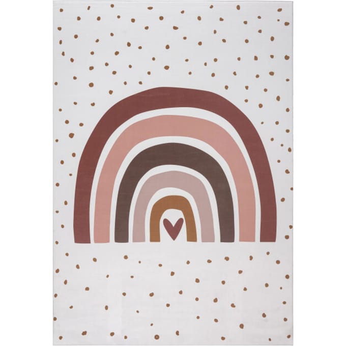 Muratap Kindervloerkleed boho regenboog multi wasbaar antislip- 80x150 cm
