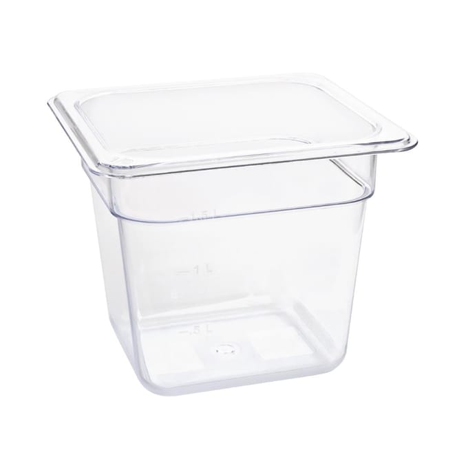 Vogue polycarbonaat 1/6 gastronormbak 150 mm transparant