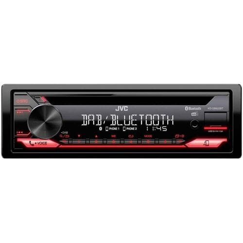 JVC KDDB622BT Autoradio enkel DIN Aansluiting voor stuurbediening, Bluetooth handsfree, DAB+ tuner