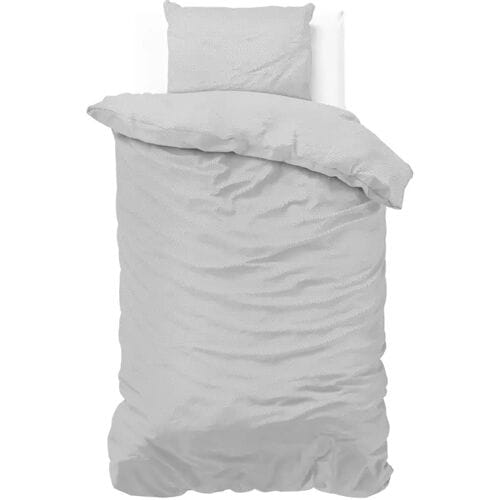 Sleeptime Dekbedovertrek Satin Point Grijs - Eenpersoons 140 x 200/220 cm + 1 kussensloop