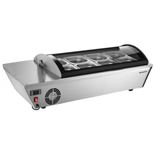 GGM Gastro Tisch-Kühlvitrine / Aufsatzvitrine - 67 Liter - 1030mm - für 8x GN 1/6 oder 4x GN 1/3 Zilver