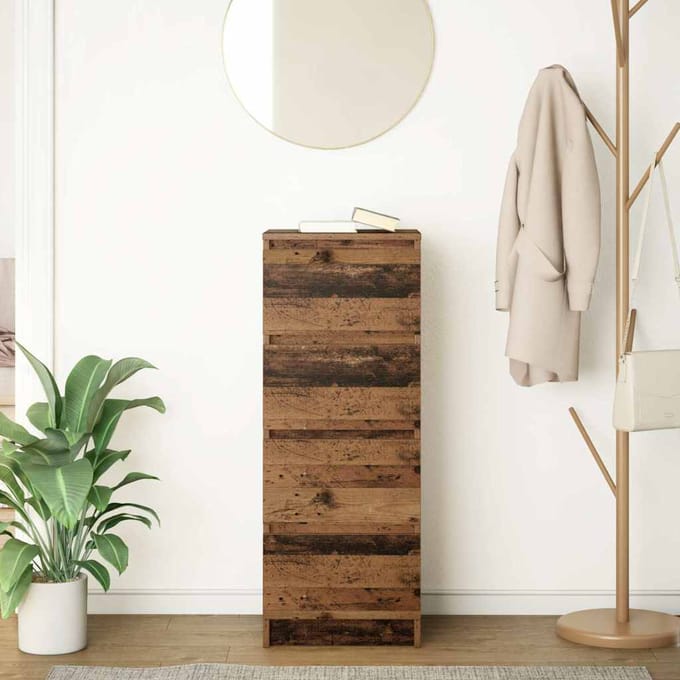 vidaXL - Dressoir - 37,5x35x99 - cm - spaanplaat - oud - hout